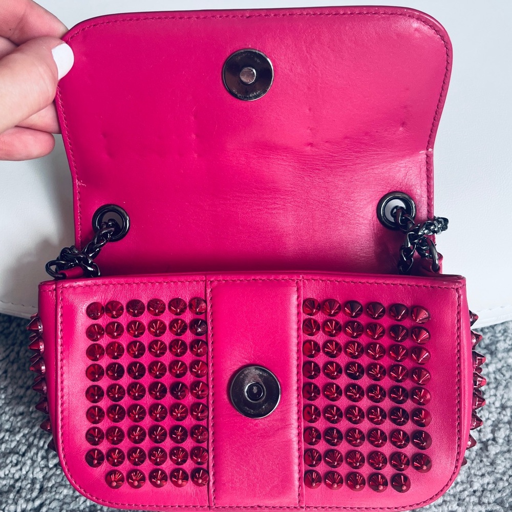 Christian Louboutin Pink Studded Clutch or Crossbody Bag - Picture 3 of 11
